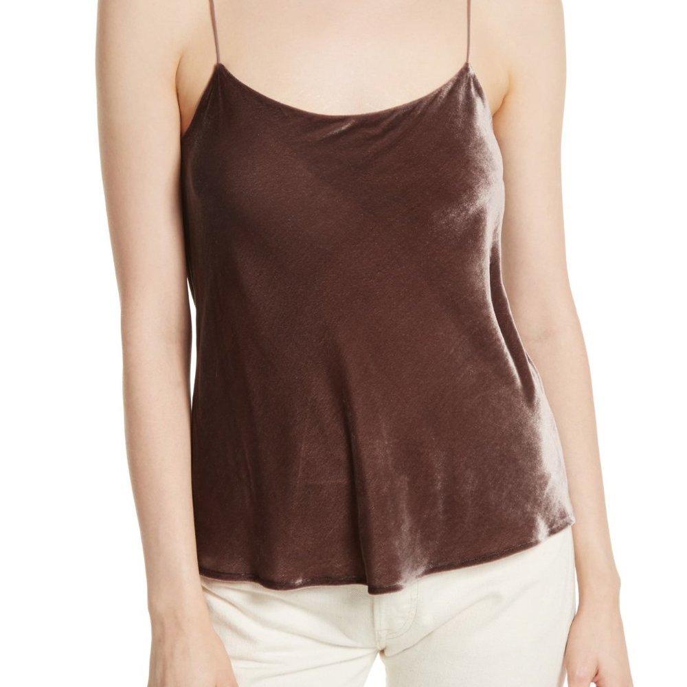 Vince Taupe Velvet Flowy Cami